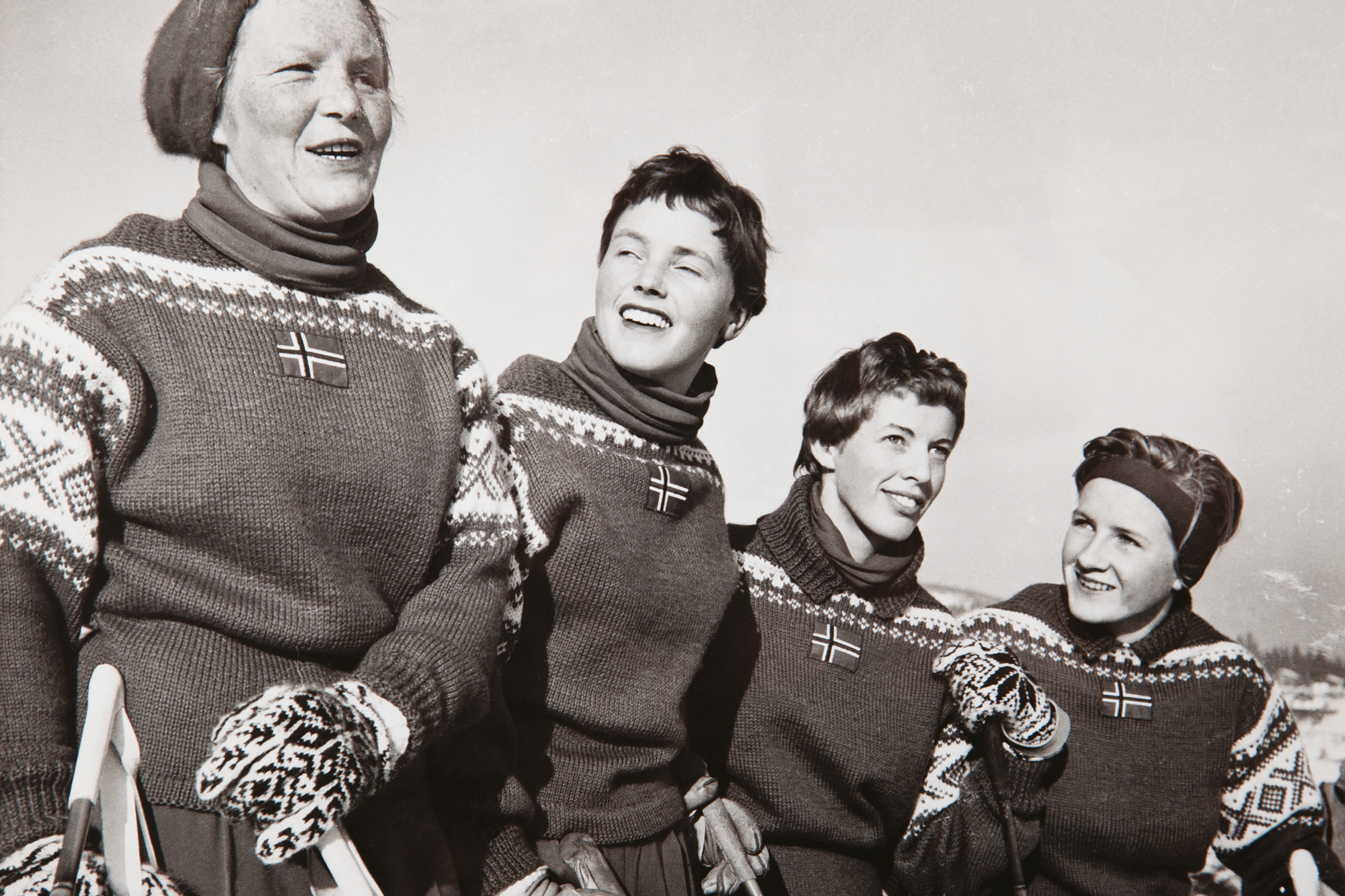 Women from 1956 wearing Cortina sweater from Dale of Norway